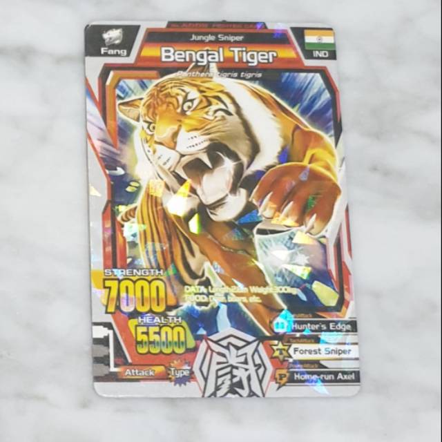 Mainan kartu animal kaiser bengal tiger