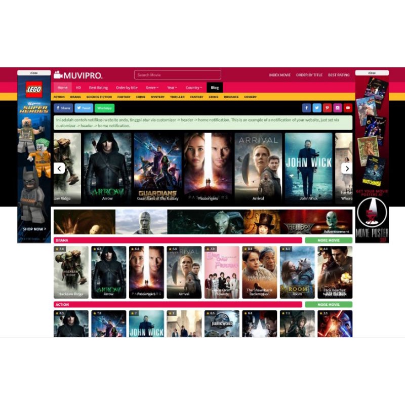 Thema muvipro dan plugin untuk wordpress