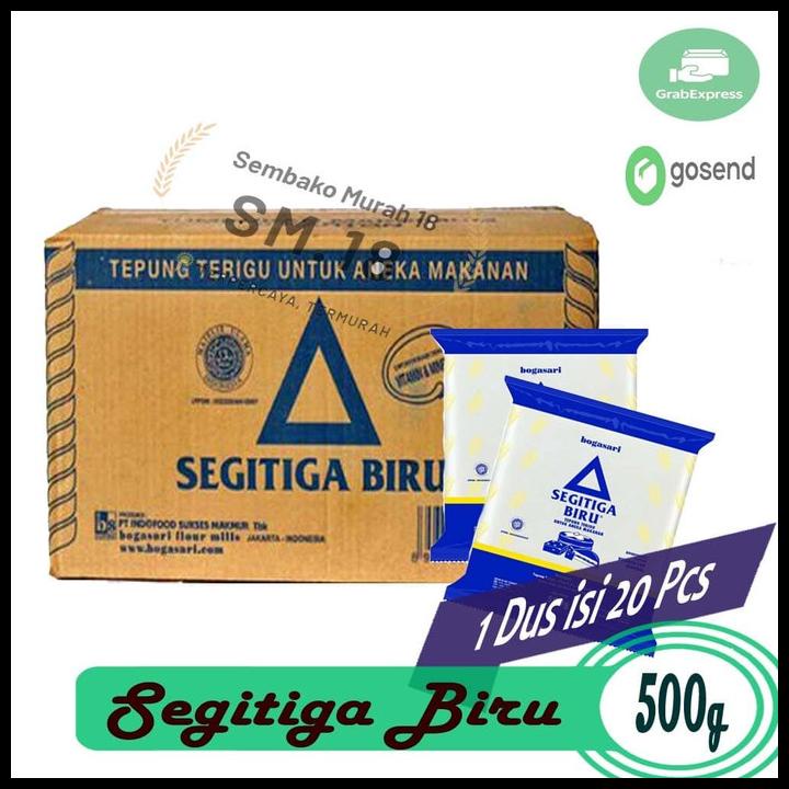 

TERBARUU!! TEPUNG TERIGU SEGITIGA BIRU 500 GR DUS ISI 20 - GROSIR BAHAN BAKU KUE SALE