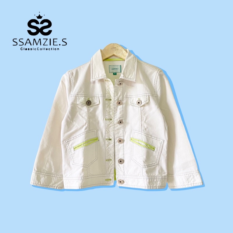 white jacket jeans by SSAMZIE.S