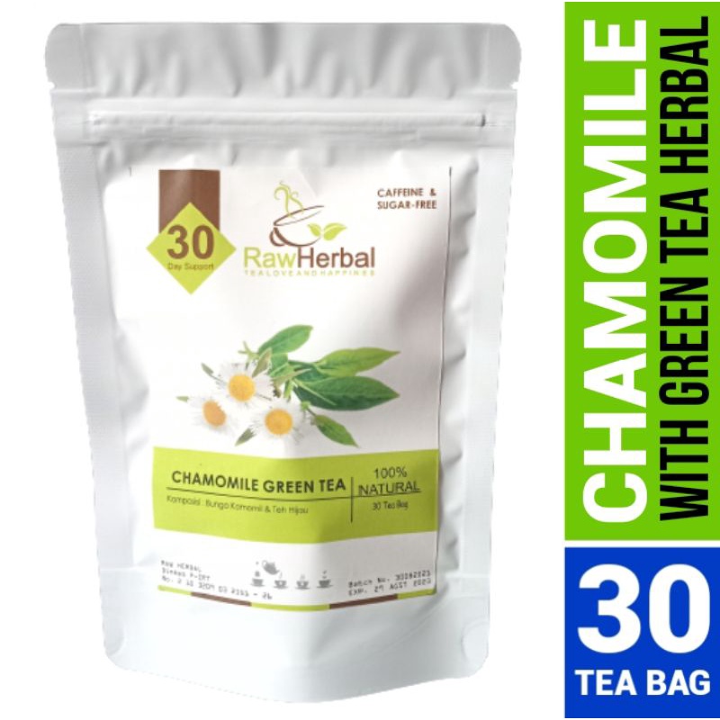 Chamomile Green Tea : Teh Bunga Kamomil &amp; Teh Hijau Jawa Isi 30 Tea Bag