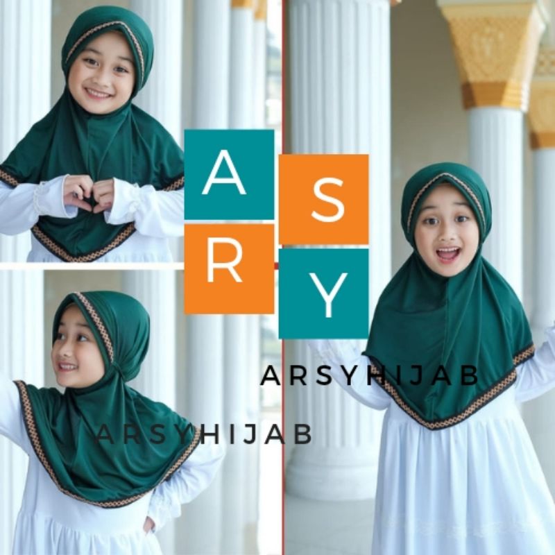 jilbab anak renda silang 3-5thn