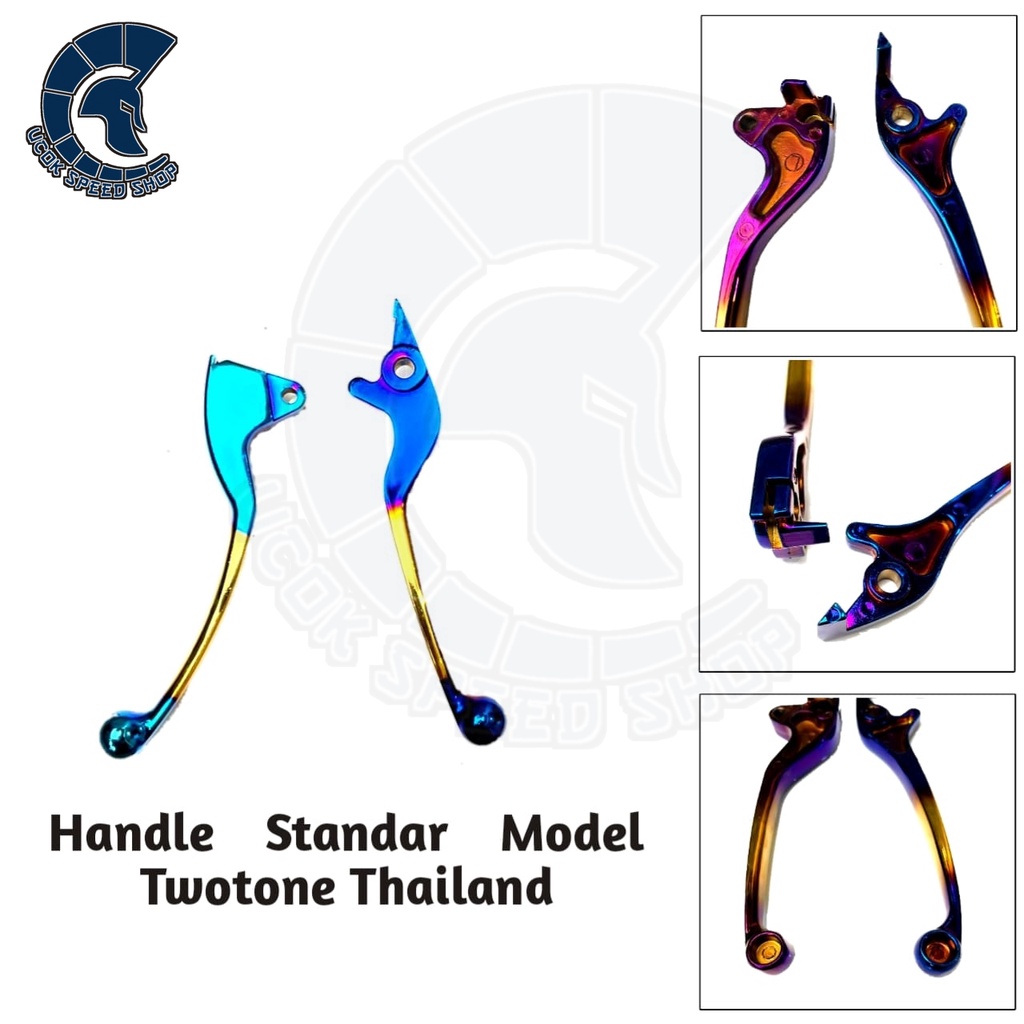 Handle handle standar twotone thailand - handel rem / kopling matic dan manual 2tone cp chrome vixion new dan vixion old r15 v3 scorpio rx king tiger mega pro verza sonic satria fu mio soul jupiter mx vario 150 genio beatg cbs non nmax scoopy cbr 110 125