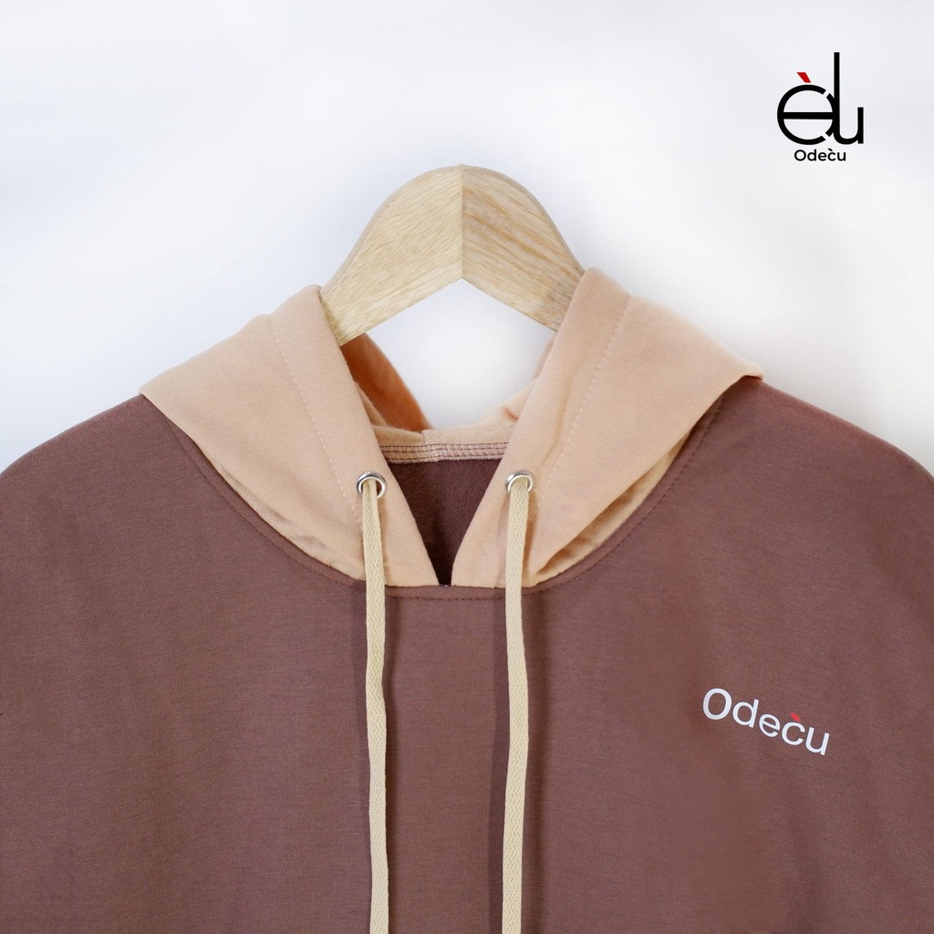 ODECU HOODIE TWO COLOR MOCCA COKSU SWEATER OVERSIZE WANITA PRIA