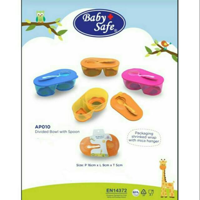 AP010 Baby Safe Divided Bowl with Spoon
