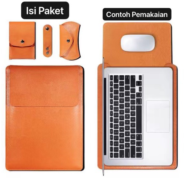 LC-02 SOHA 13 15 Inch Tas Kulit Celup Laptop Universal Asus Acer Macbook Air Pro Case Sleeve PREMIUM