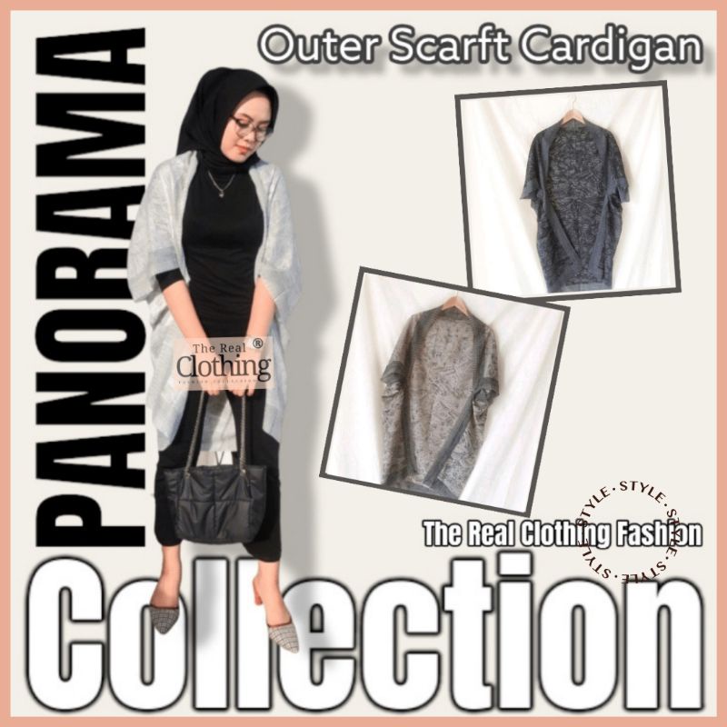 (LANGSUNG KIRIM) OUTER PREMIUM PANORAMA / OUTFIT SCARFT WANITA MOTIF MITIF PANORAMA LASERCUT