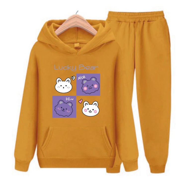 Setelan Sweater Hoodie Anak Lucky Bear SIZE S, M, XL, XXL