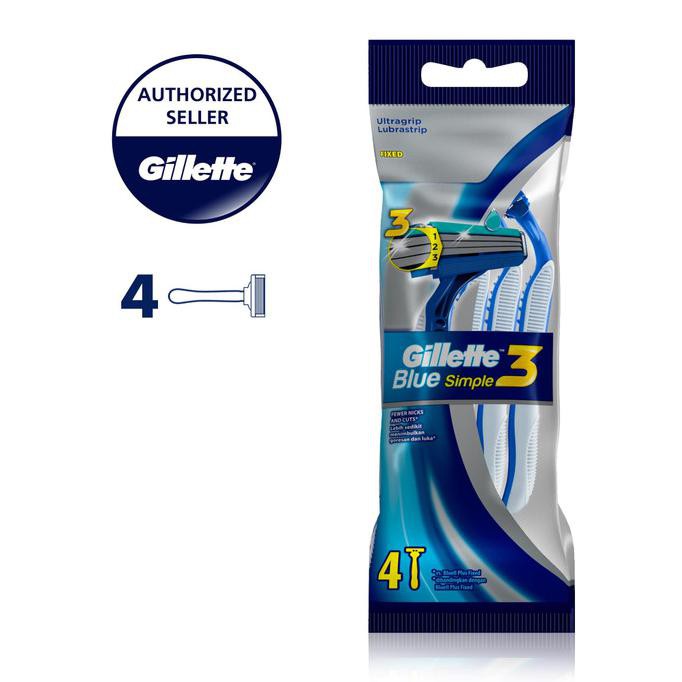

Gillette Alat Cukur Blue Simple 3 Razor Pisau Cukur Isi 4