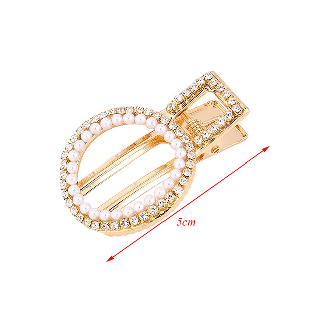 LRC Jepit Rambut Fashion Gold Pearl Hair Clip Y6151X