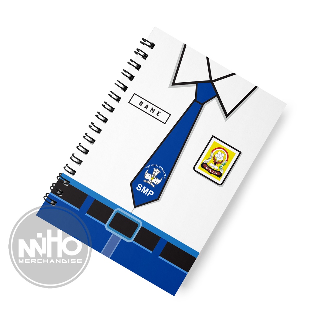 

Notebook Buku Custom SERAGAM SMP/ Kertas HVS / Hardcover / 60 lembar / Bergaris / Jilid Kawat Spiral