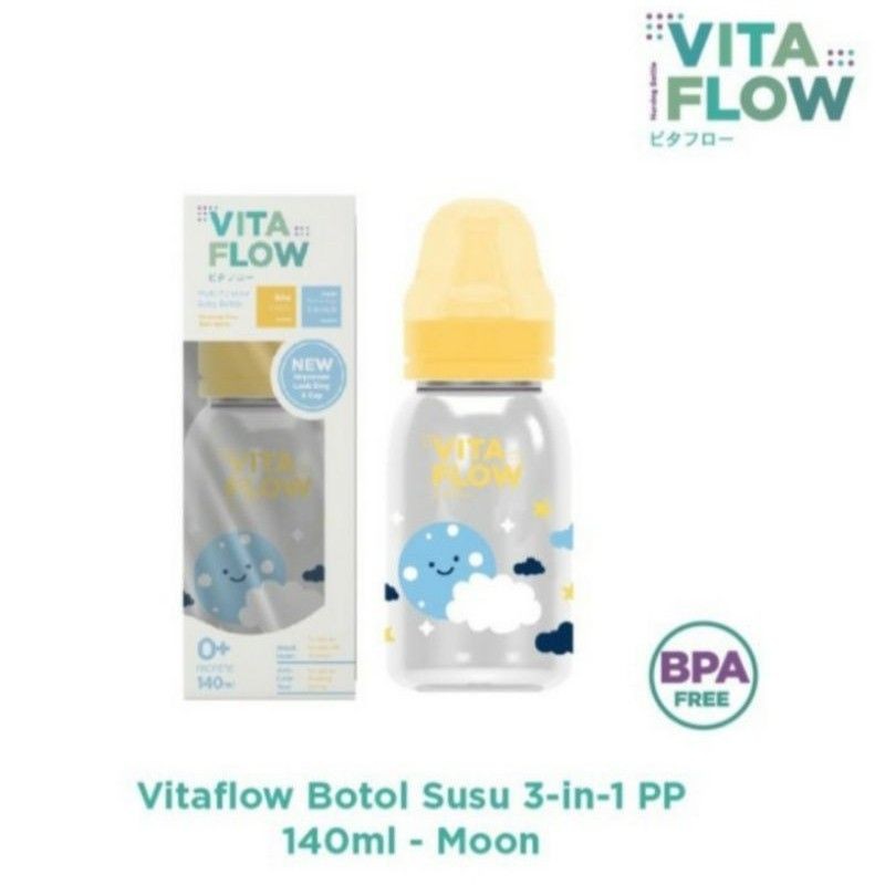 VITA FLOW Botol Susu Multifungsi 140ml Sky Series Nursing Bottle