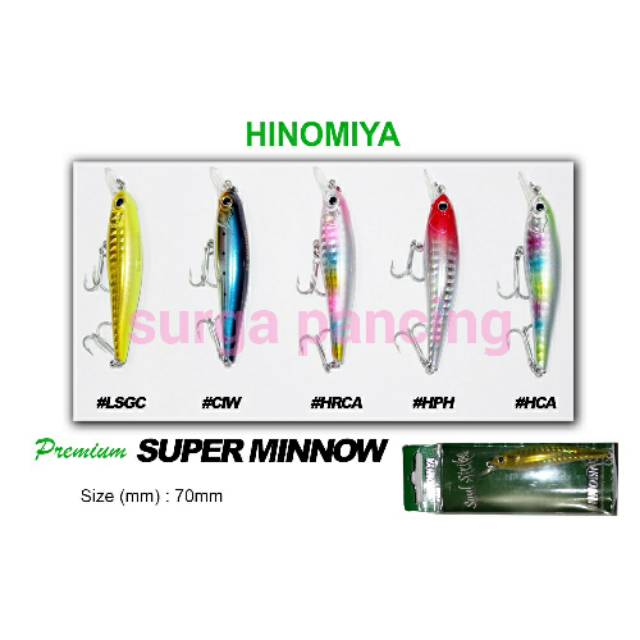 Umpan Pancing UL lure hinomiya premium super minnow 70mm  floating