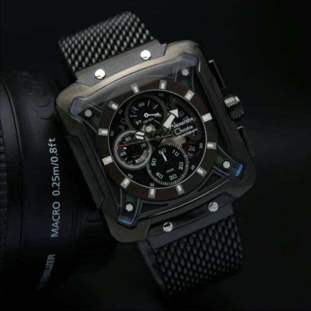 Jam pria Alexandre christie AC3030MC full hitam