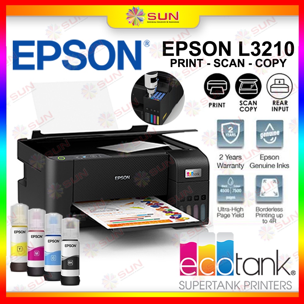 Jual Printer Epson L3210 L 3210 L 3210 Multifungsi All In One Print Scan Copy Tinta Original 1642