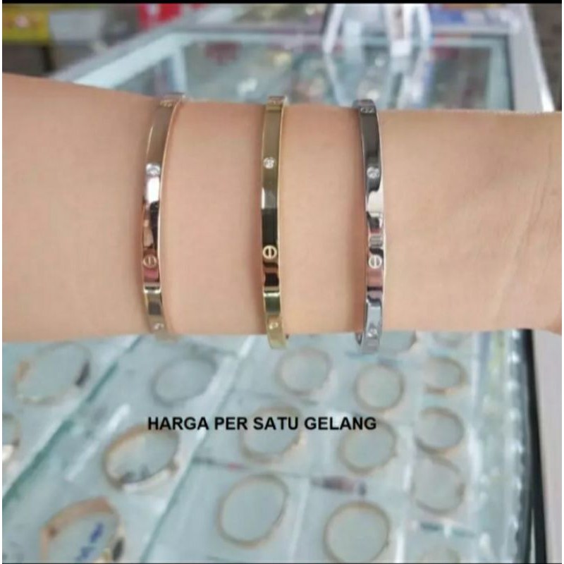 gelang wanita asli titanium / aksesoris wanita asli titanium ( harga satuan )