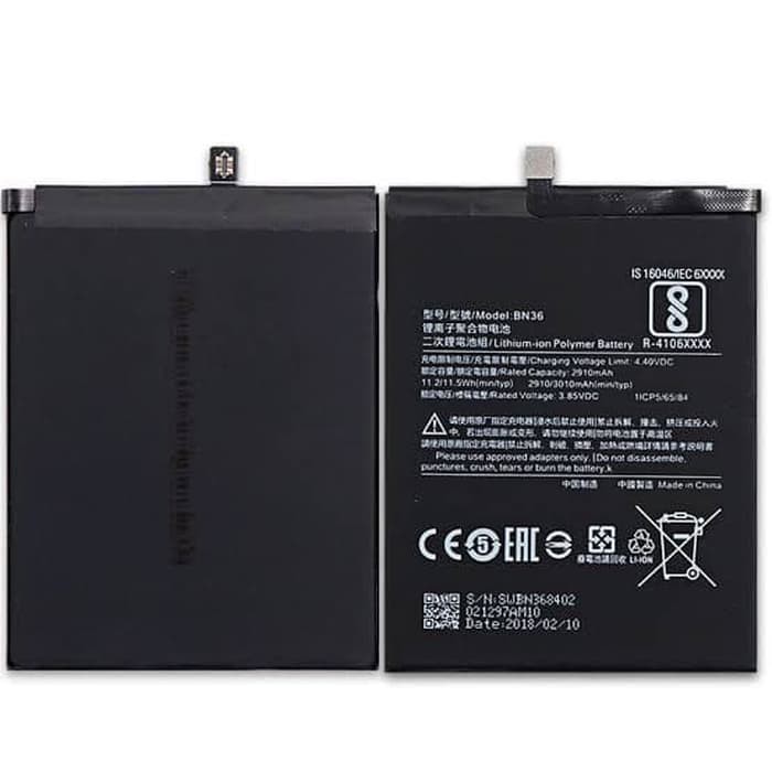 [RO ACC]  BN36 BATTERY XIAOMI REDMI 6X MI A2 ORIGINAL OEM