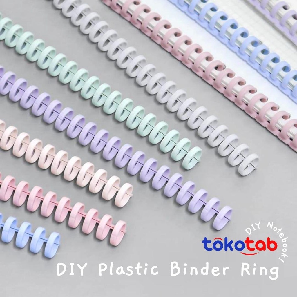 

Tokotab - Binder Plastik/ Plastic Binder Binding Strip / Spiral Ring Pastel Lucu Binding Strip DIY