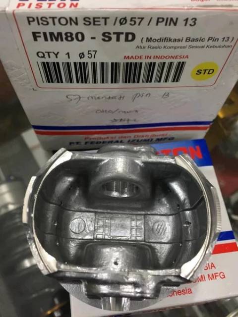 piston kit fim racing pin 13/mentah