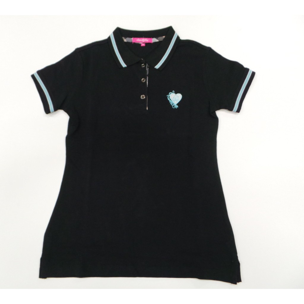 Danatella Polo  Shirt  Wanita  Lengan Pendek Hitam  Shopee 