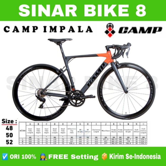 Sepeda Roadbike Balap 700C ELEMENT CAMP IMPALA Alloy Shimano 105 2x11 Speed Rem Cakram