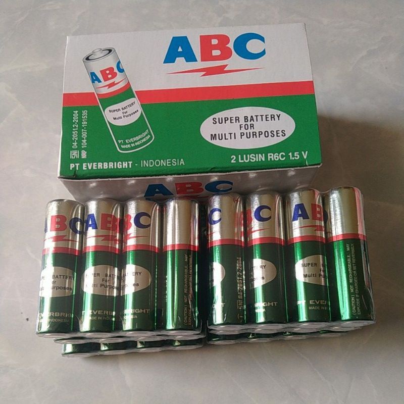 Battery ABC AA Hijau - Baterai AA isi 4