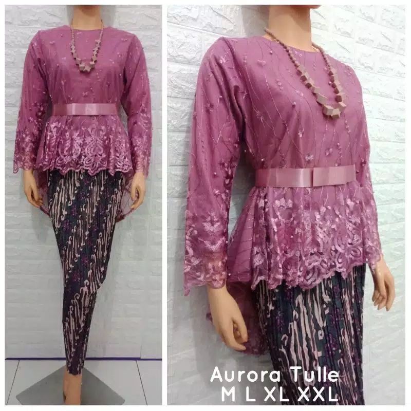 PRODUK ORIGINAL SETELAN KEBAYA TULLE AURORA/KEBAYA TULLE PINGUIN/KEBAYA MODERN