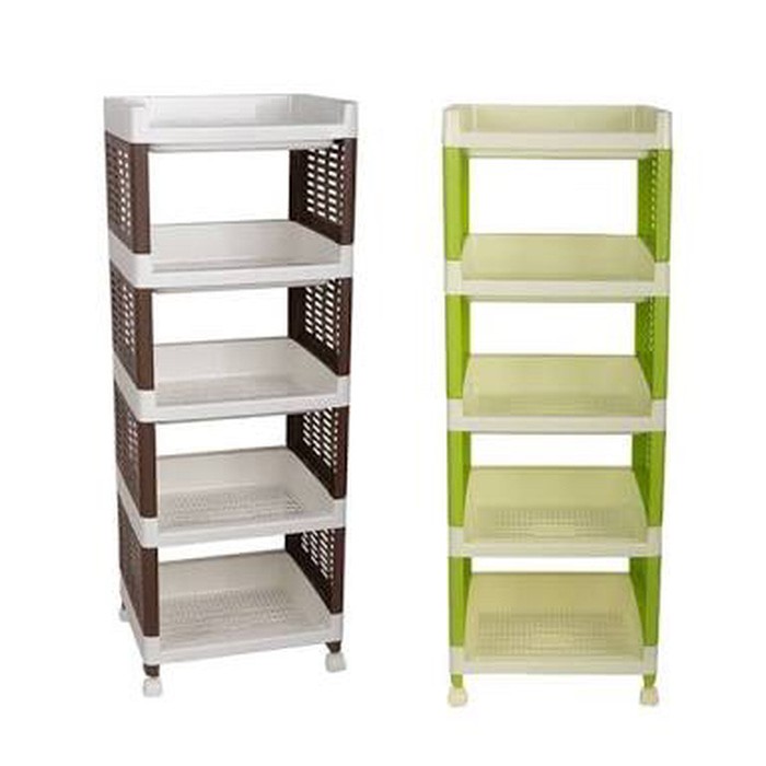 Rak Plastik Susun 5 + Roda