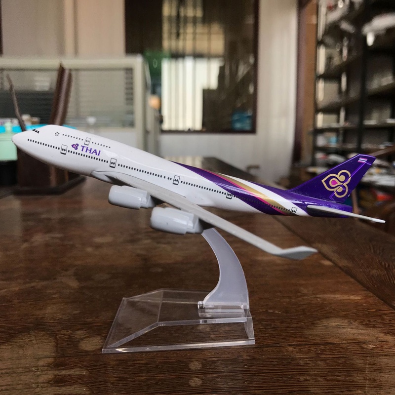 Model Pesawat Terbang Thailand Airbus 320 Nok Air B737 Bangkok 747 Bahan Alloy Diecast Ukuran 16CM