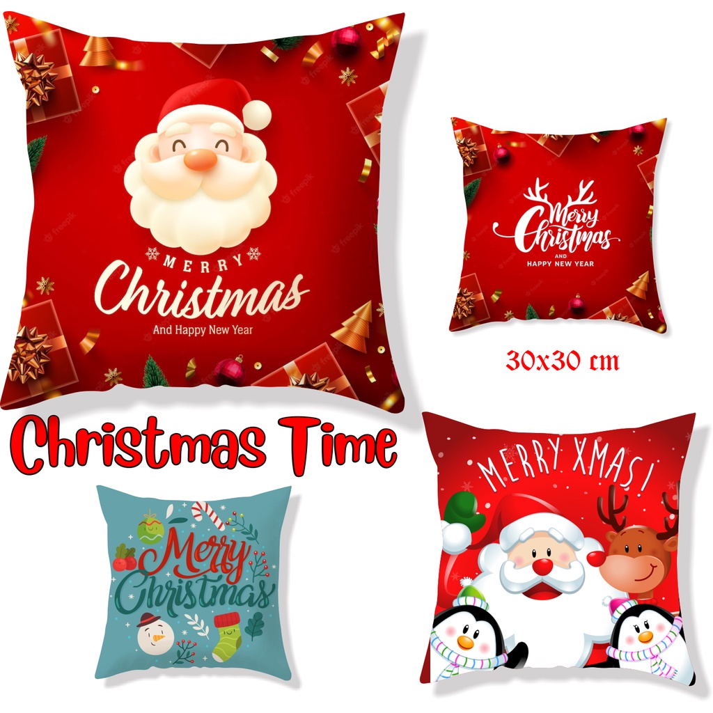 Bantal Natal 30x30 cm Part 1 #MC 001-010 / Bantal Merry Christmas / Kado Natal / Hadiah Natal / Christmas Pillow / Bantal Foto  / Bantal Sofa / Kado Natal