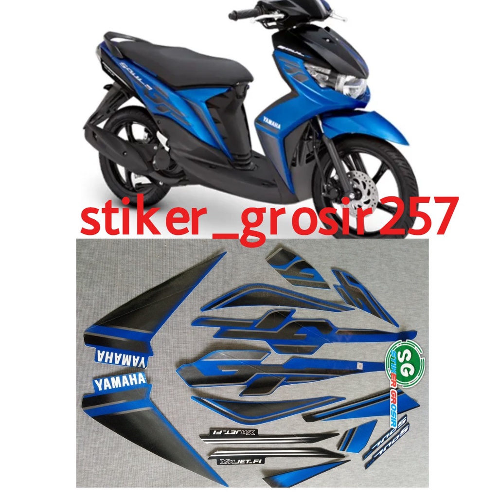 STIKER STRIPING LIS LES BODY YAMAHA MIO SOUL GT 2012 MUSCLE BIRU STANDAR