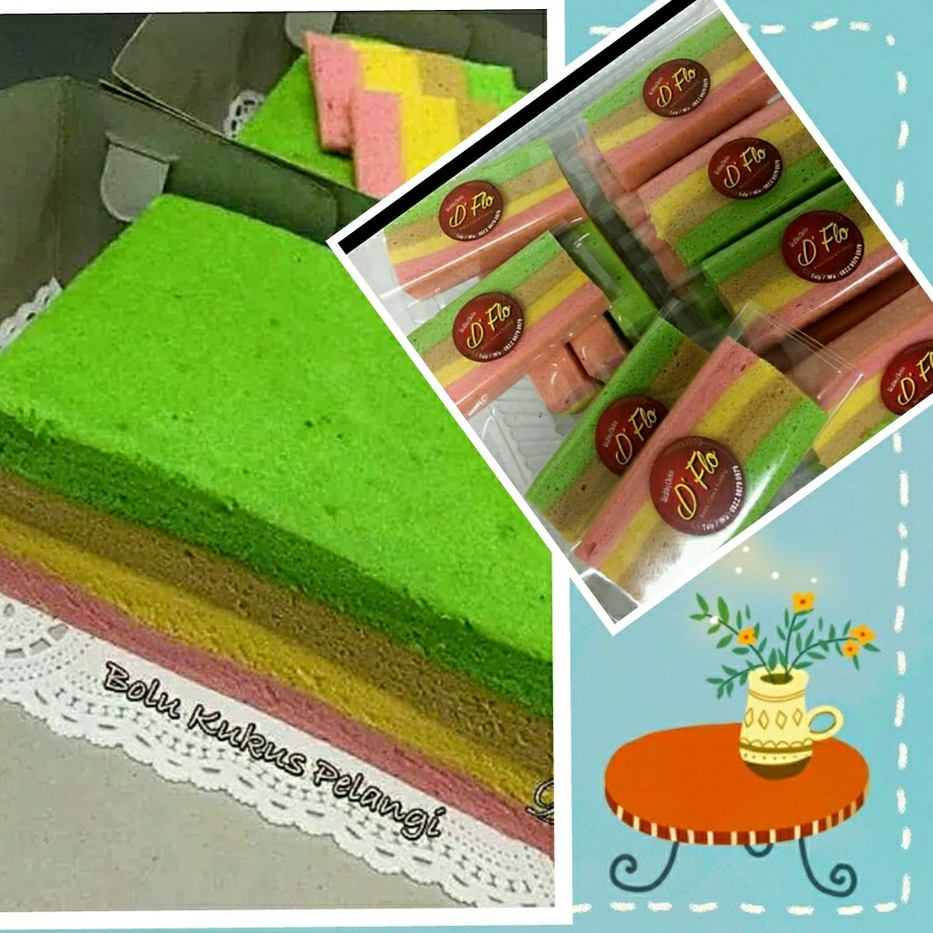 

Bolu kukus pelangi 22x22/ rainbow cake/ Bolu enak./Toko kue bekasi