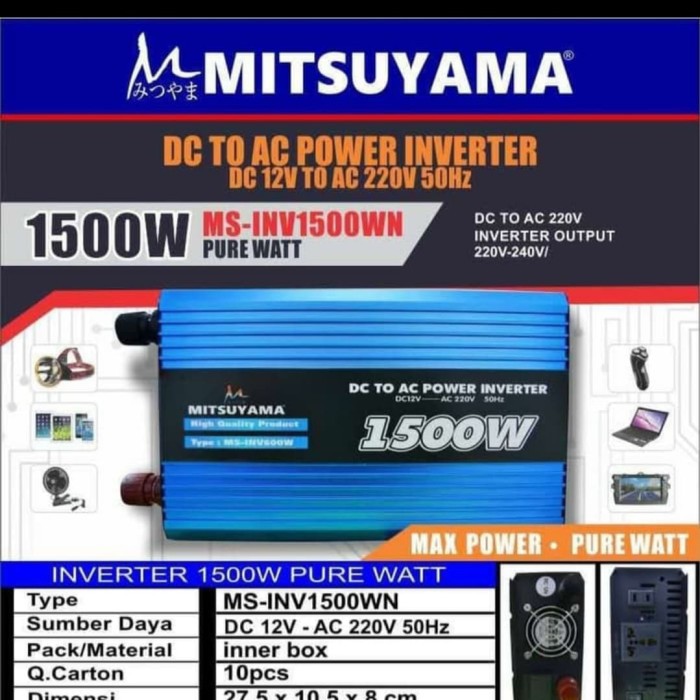 Power Inverter Mitsuyama Pure Shine Wive Mitsuyma 1500 PSW