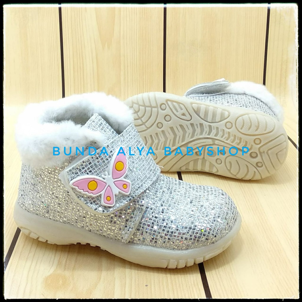 Sepatu Anak Perempuan Usia 3 4 Tahun Boots PUTIH - Sepatu Boots Anak Cewek Alas Karet Size 30