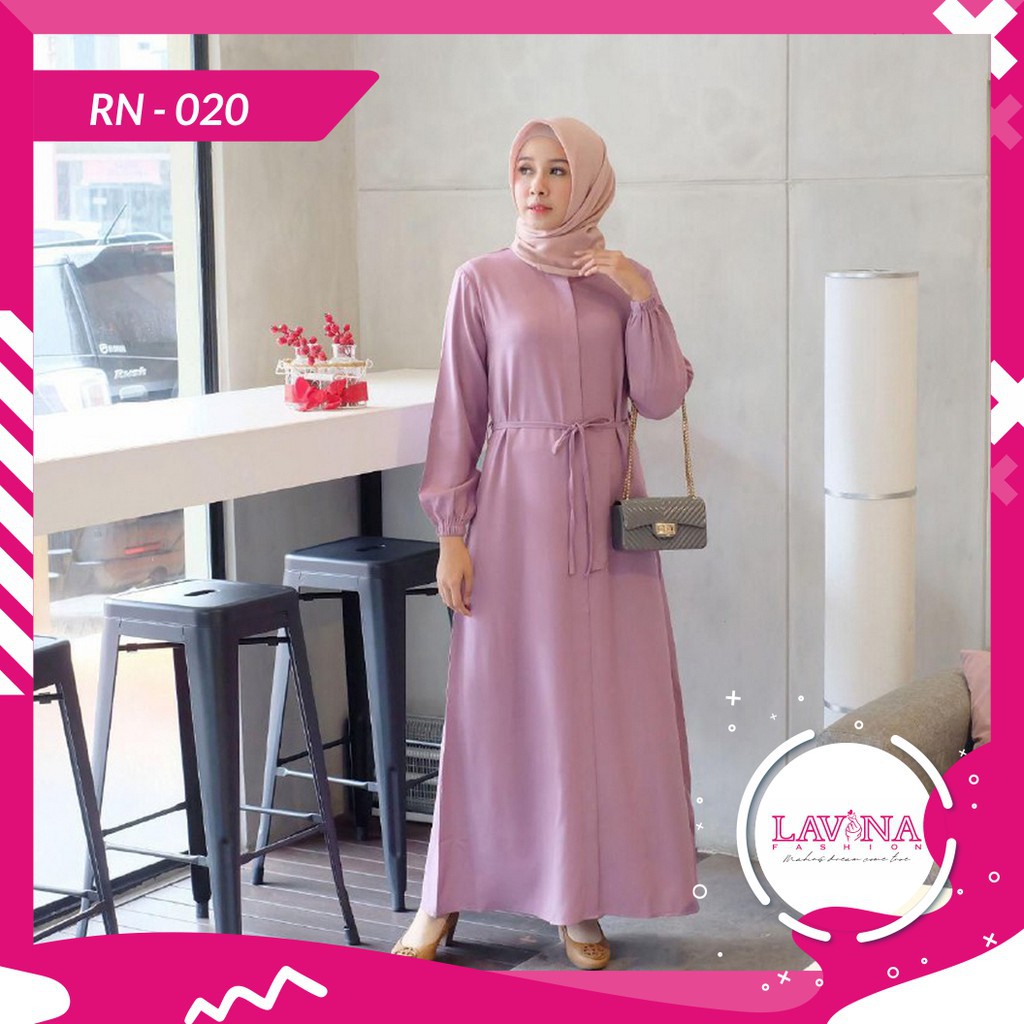 lavina Bayar Ditempat promo Lavina Dress Muslim RN 020 Fashion Muslim Gamis Polos Wanita murah