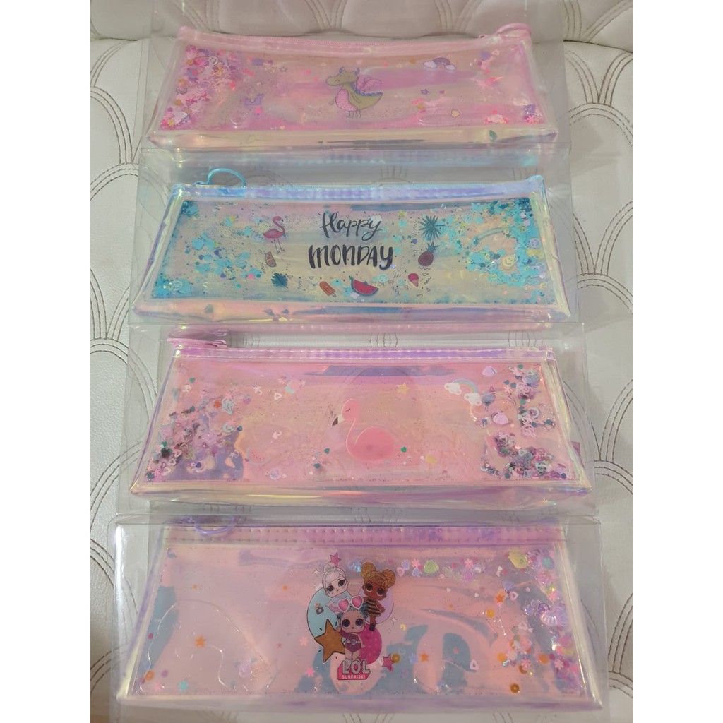 

TEMPAT PENSIL HOLOGRAM / PENCIL CASE HOLOGRAM TRANSPARANT / F005