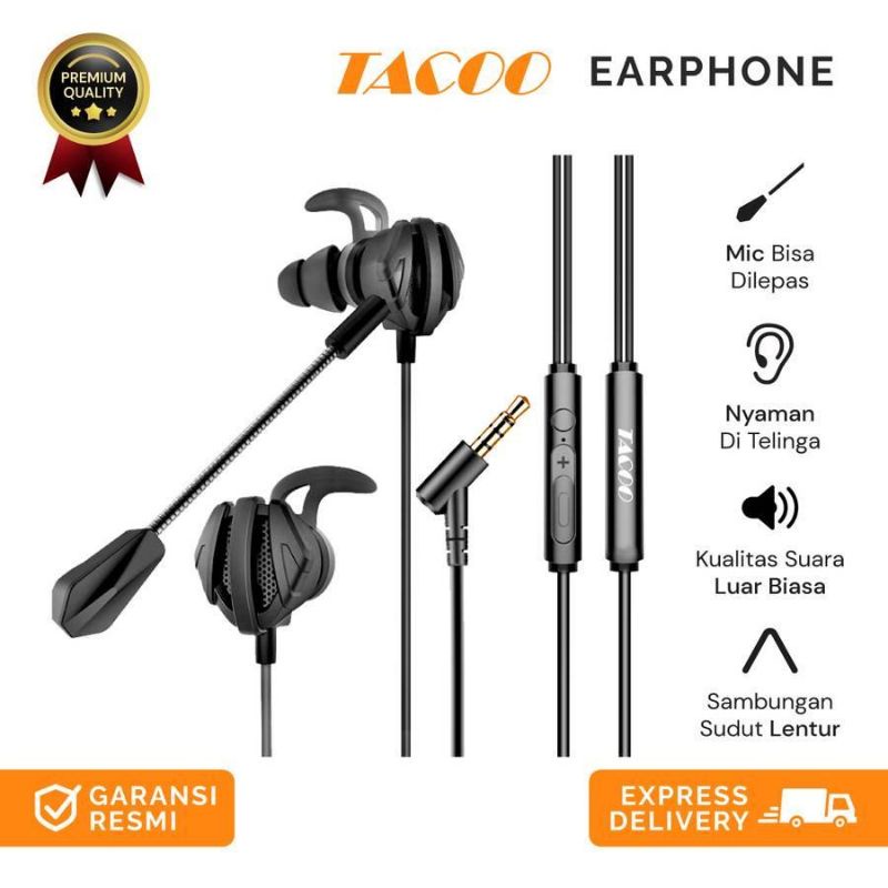 Tacoo Gaming Headset One Size Black