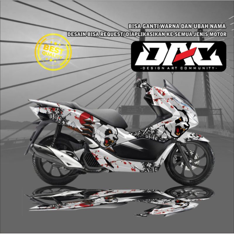 Sticker Decal full body PCX panda Putih