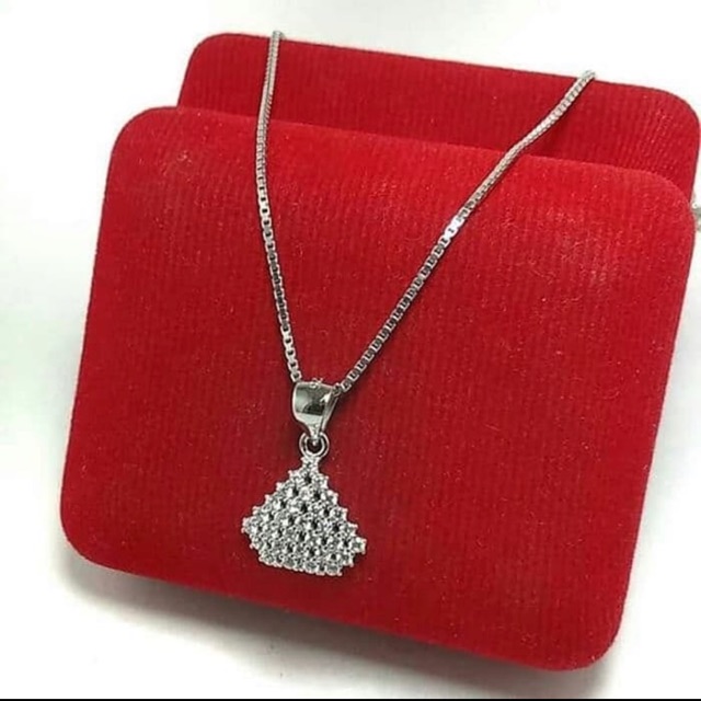 Kalung italy liontin mata perak 925 lapis emas putih S192