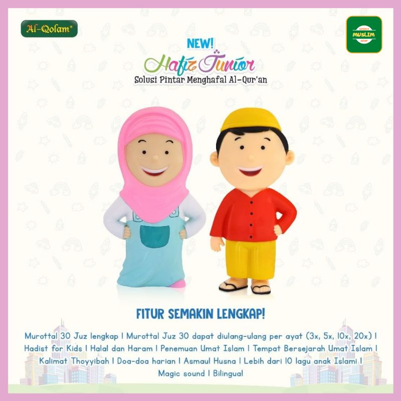 Al Qolam - New Hafiz Hafizah Junior Talking Doll | Boneka Edukasi Hafidz Doll Original Pintar Mengaj