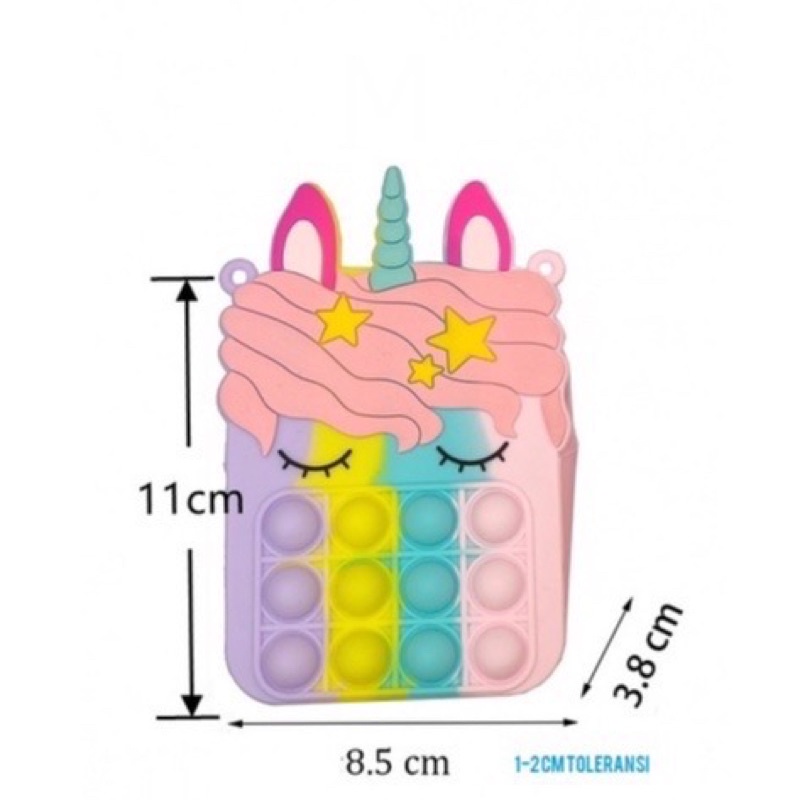 TAS POP IT RAINBOW UNICORN SELEMPANG ANAK SLINGBAG ANAK