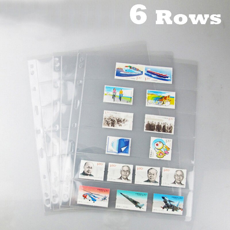 

Produk PreOrder 6 Rows 10PCS Transparent Loose Leaf Stamps Lines Grid PVC Pages Of Brands Album