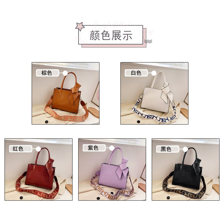 [littlecrab] Tas Wanita Selempang Tas Tenteng Besar Pita Simple Minimalis Sling Bag Multifungsi