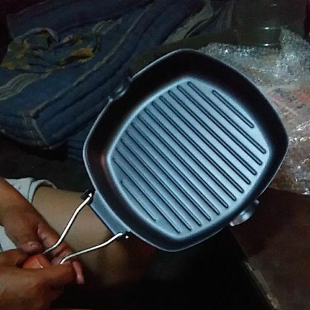 Square Grill Pan Teflon Non Stick Frying Pan Wajan Mini Panci