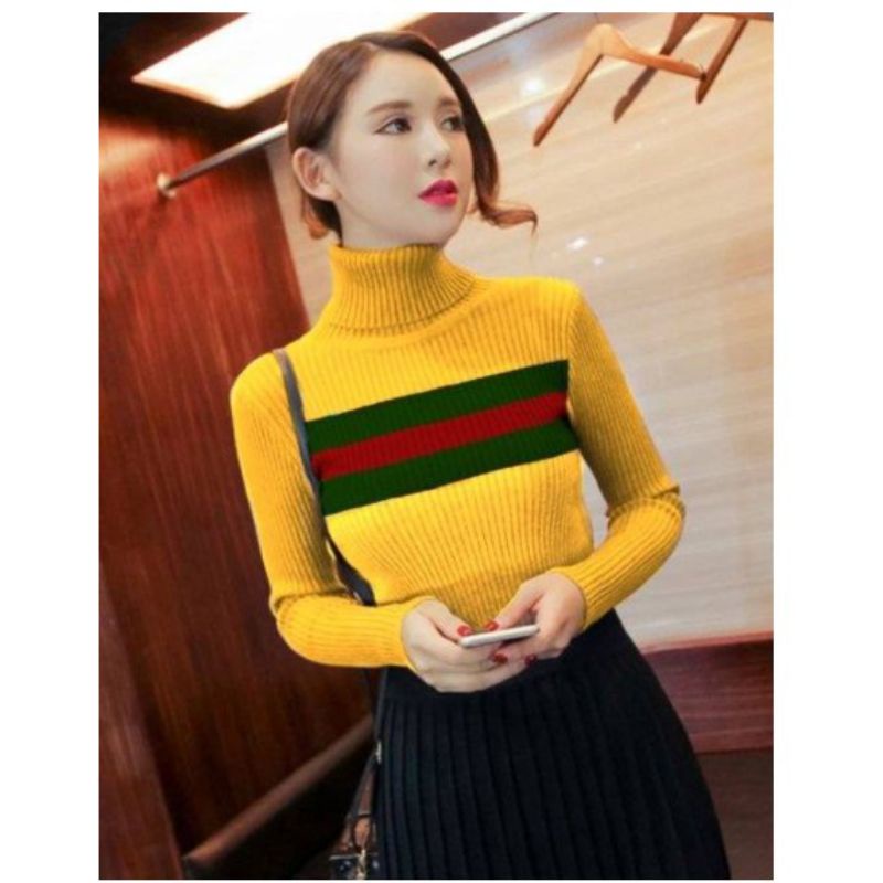 Sweater Turtleneck Gucci Rajut wanita