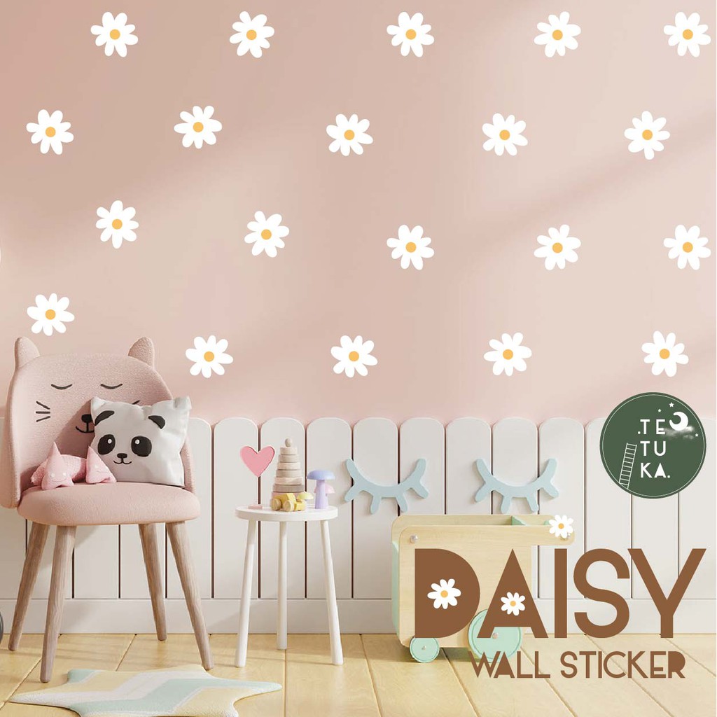 Daisy Flower Wall Sticker ✿ stiker dinding bunga