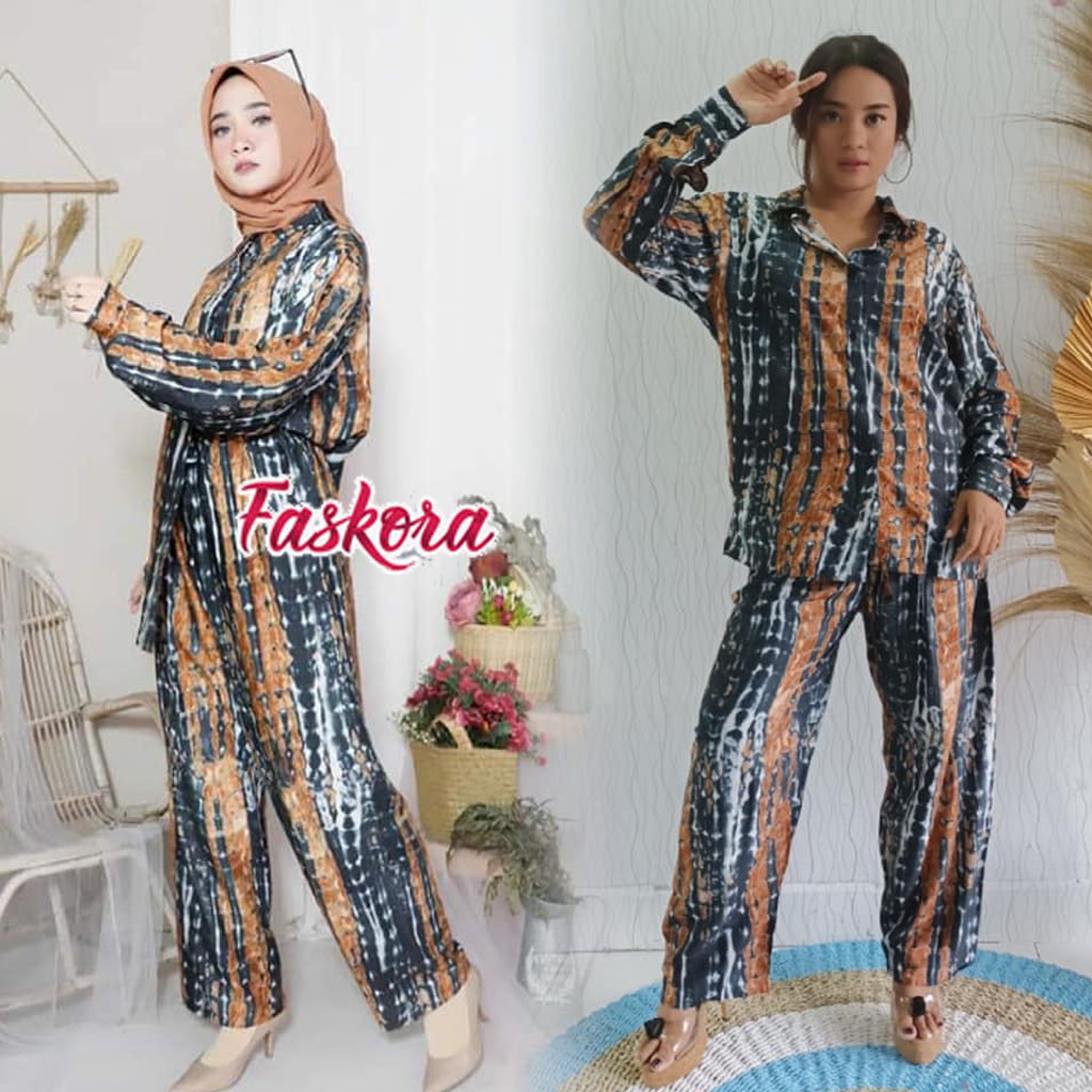 Set Rayon Lengan Panjang Bambu / Pakaian Setelan Wanita Model Terbaru Jumbo / Setelan Jumbo Murah