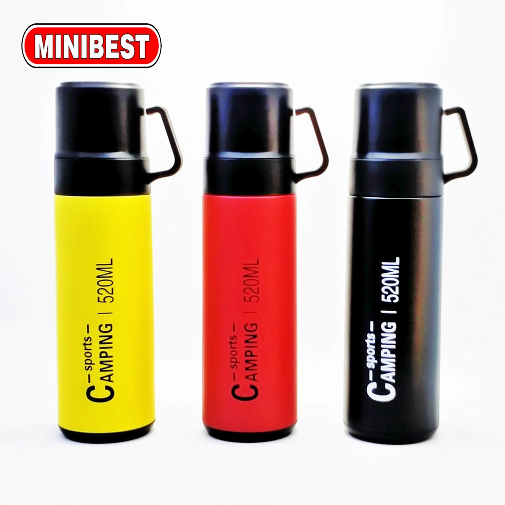 Botol Minum 520ml Termos Vaccum Flask Panas Dingin sports camping VC 011