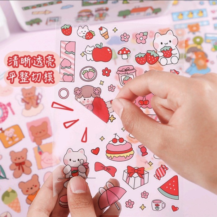 1Pc Sticker PVC Motif Kartun Stiker Decor Botol Laptop HP Tahan Air