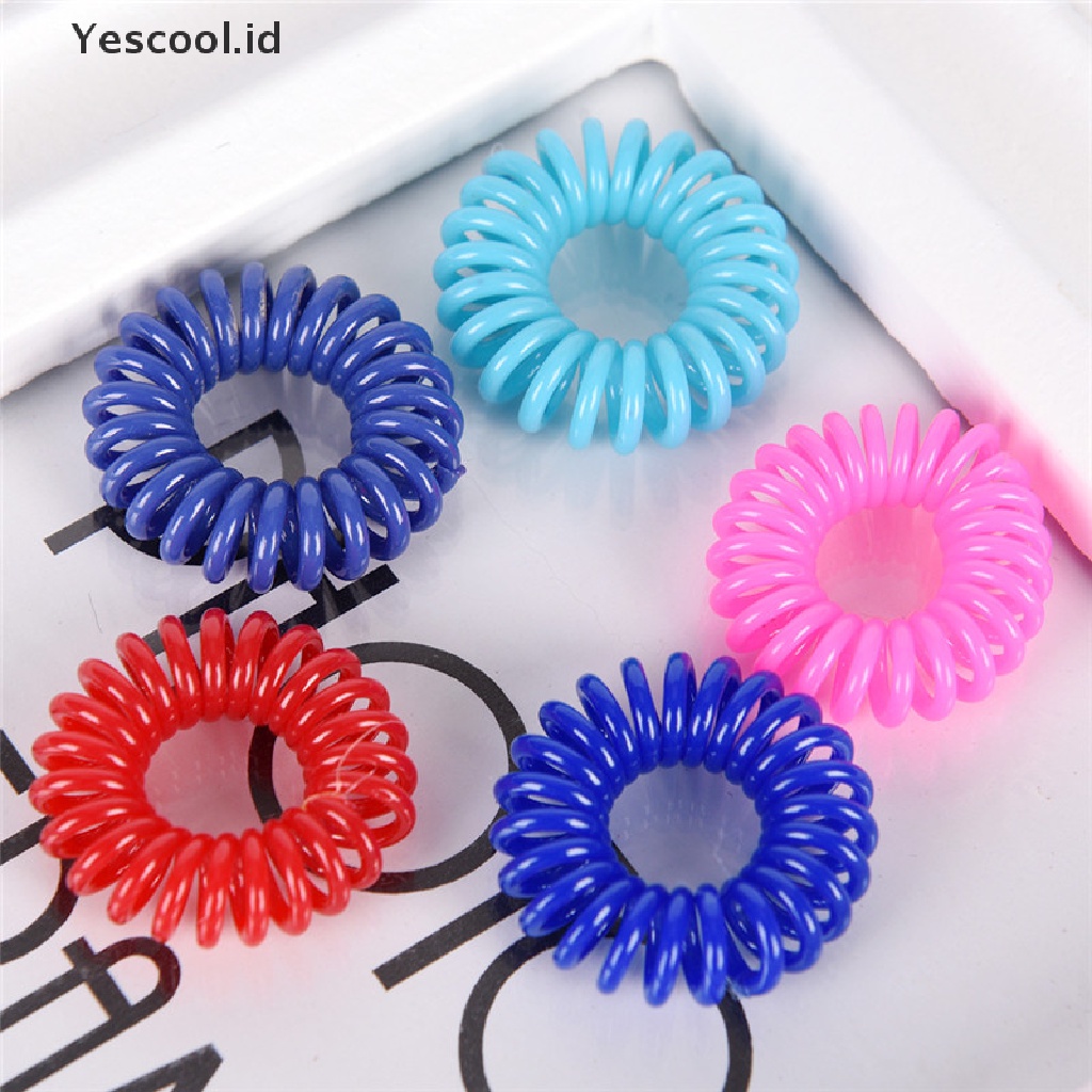 【Yescool】 10 PCS Elastic Telephone Wire Cord Head Ties Hair Band Rope Ponytail Jewelry .